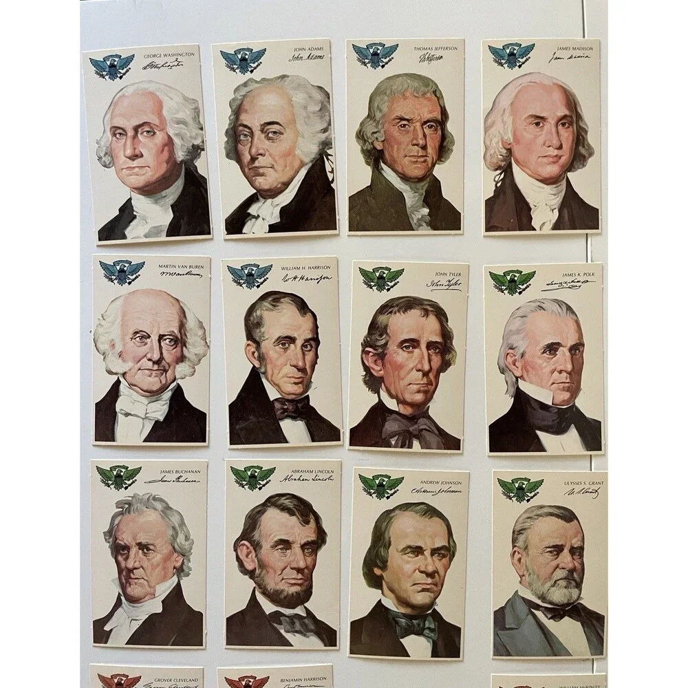 Vintage U.S. President Flash Card Set - Missing 24th President